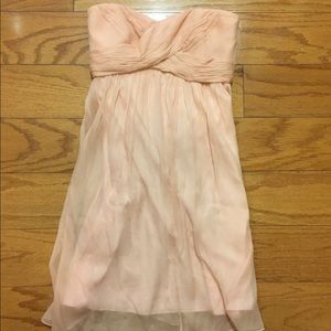 Light pink J Crew chiffon strapless dress